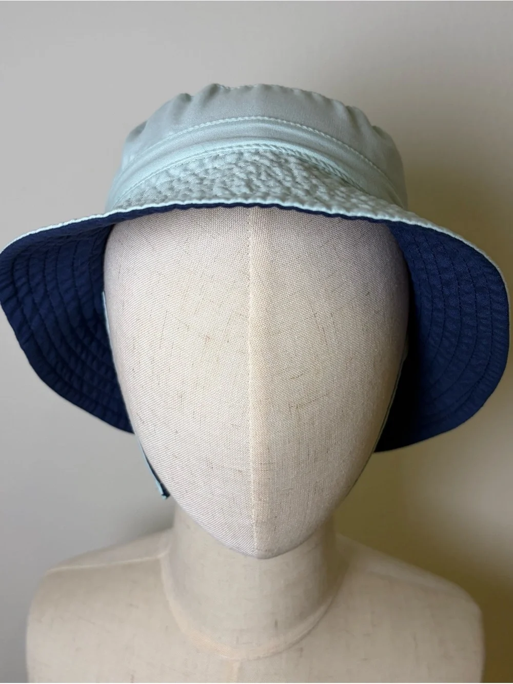 Carter's Reversible Baby Sun Bucket Hat Navy Blue Mint Green Swim Cap 12-24M